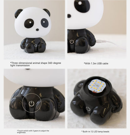 Cute Panda Touch Dimming Night Light Bedroom Bedside Light